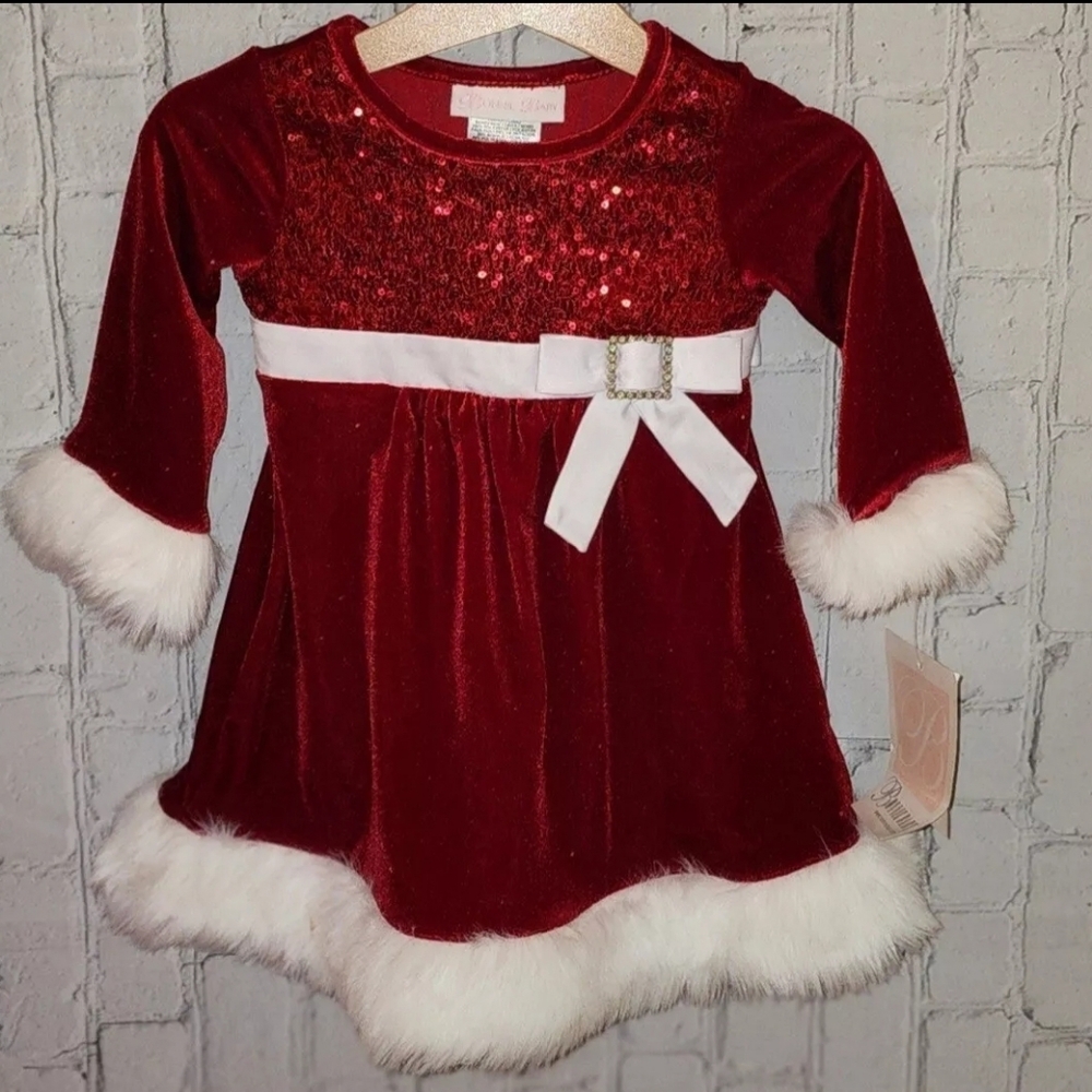New Bonnie Baby 12 Months Christmas Dress